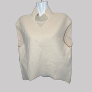 ZARA | Soft Cream Mock Neck Sleeveless Top